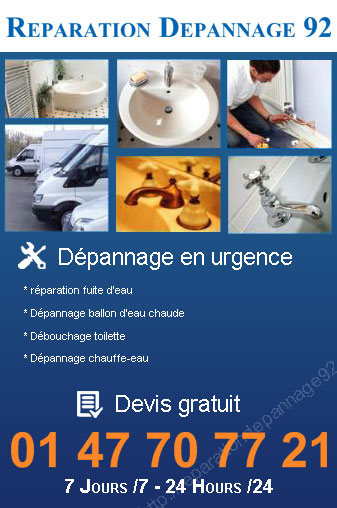 Depannage Plomberie sur les Hauts-de-Seine